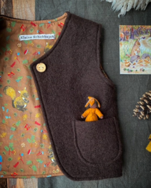 Wool Vest Dark Brown - Squirrel