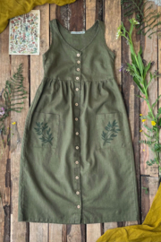Midi Dress Linen - Mossgreen