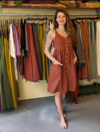 Midi Dress Linen - Mossgreen