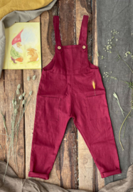 Jumpsuit Linen Cherry Red 134/140