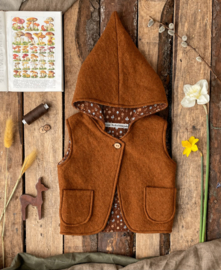Wool Hooded Vest Brown Woodland 146/152