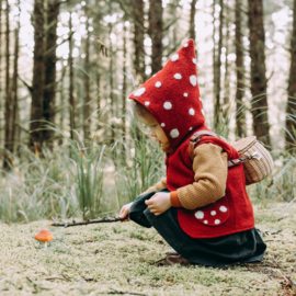 Wool Hooded Vest Toadstool