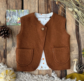Wool Vest - Light Brown Hedgehog Size 122/128