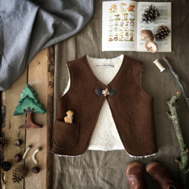 Wool Vest Winter Dark Brown