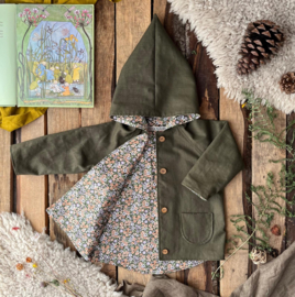  Linen Jacket Mossgreen - Little Flowers