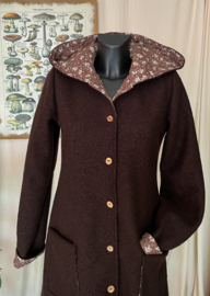 Women's Wool Spring / Autumn Coat Dark Brown