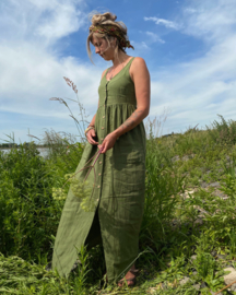 Maxi Dress Linen Moss Green