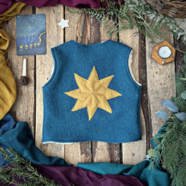 Wool Vest Winter Petrol Star