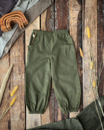 'Ollie' - Linen Trousers Moss Green