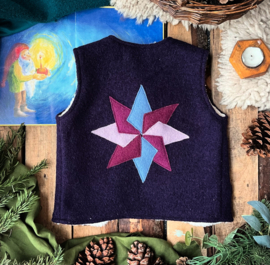 Wool Vest Winter Purple Star