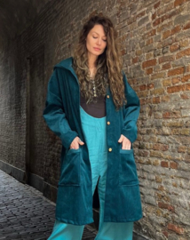 Women's Corduroy Spring / Autumn Coat Petrol