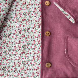 Linen Jacket Raspberry Pink - Little Flowers