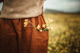 'Ollie' - Linen Trousers Terracotta