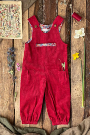 Jumpsuit Corduroy Red Little Flowers 110/116