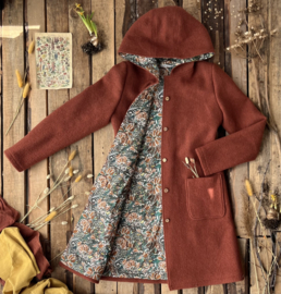 Women's Wool Spring / Autumn Coat Terracotta Batic
