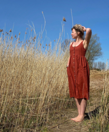Midi Dress Linen - Terracotta