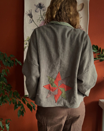 Linen Star Jacket Earth Green