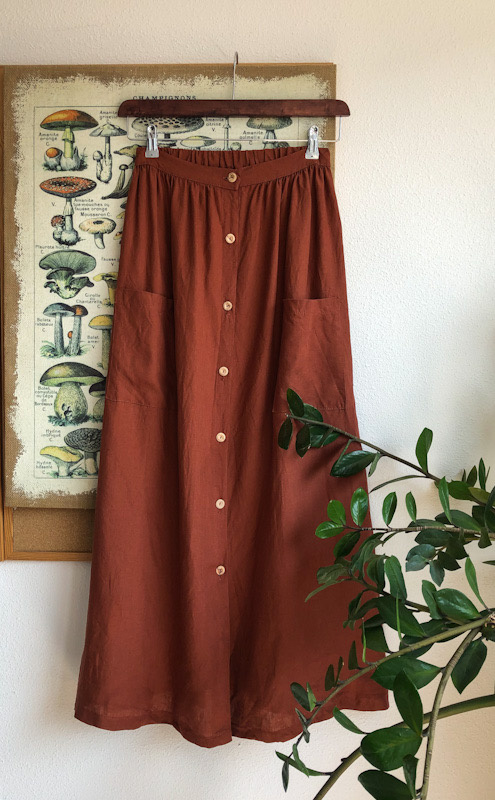Maxi Skirt Linen Terracotta
