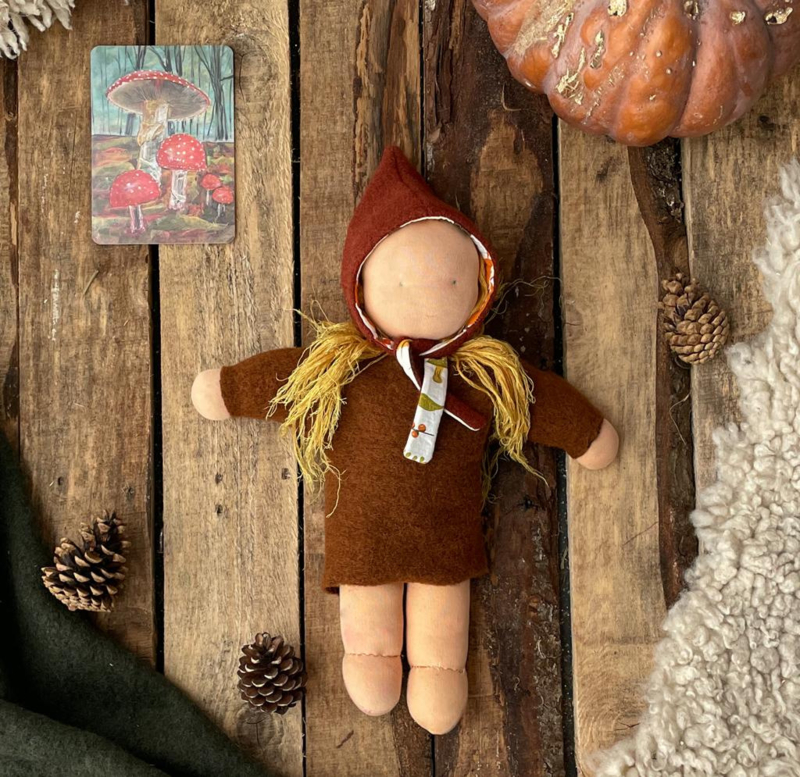 Wool Pixie Hat Doll Terracotta Forest