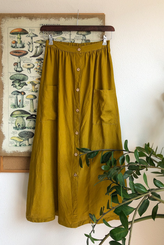 Maxi Skirt Linen Mustard