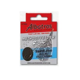 Albatros Method Feeder Rigs barbless 60 cm haak 10 op 0,22 mm