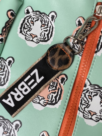 Mooie kids rugtas van het merk Zebra. Mintgroen - tijger  print