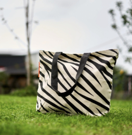 No More Plastic Bags Foundation. Zebra shopper. Ecru - Zwart.