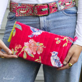 Mooie fluwelen shopper Vivienne van Imbarro. Donker Fuchsia roze