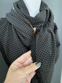 Beautiful colourful  / mini stipje zwart, couture sjaal.
