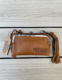Bag 2 Bag  kleine tas / portemonnee  “ Grant “, écht leer. 3 kleuren.