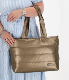 Zebra gewatteerde tas / shopper, leather-look. Medium model Evie. verschillende kleuren