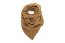 Twee kanten draagbaar teddy driehoek sjaal. Camel