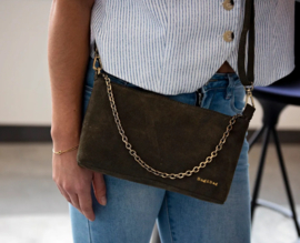 Bag 2 Bag Mooie kleine suède tas Vasto, 3 kleuren écht leer.