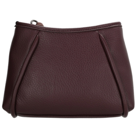 Zebra tas met lange band + bagcharm.Model Sofie. Bordeaux