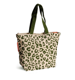 No More Plastic Bags Foundation. Panter shopper. Ecru - Groen.