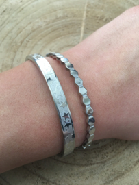 RVS (stainless steel) armband. Honingraat. Zilver kleurig.