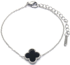 Sieraden set “klaver” Stainless steel. Goud of zilver kleurig.