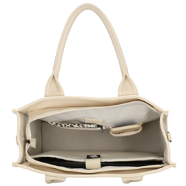 Laptop / werk / school tas van Charm. Crème  imitatie leer