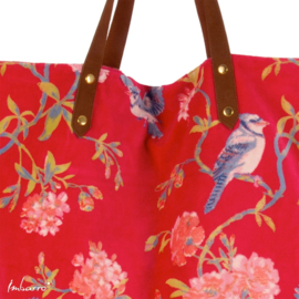 Mooie fluwelen shopper Vivienne van Imbarro. Donker Fuchsia roze