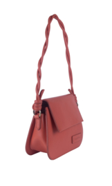 Bag 2 Bag  hard tasje met klep “ Florence “, écht leer. 3 kleuren