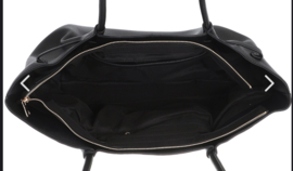 Leather look shopper Cambridge. Zwart