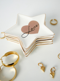 Aardewerk (sieraden) schaaltje. Ster, Love