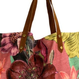 Mooie fluwelen shopper Feline van Imbarro. Oudroze