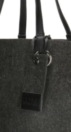 Vilt shopper van Zebra, donker grijs gemêleerd.