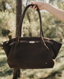 Leather look shopper Cambridge. Zwart