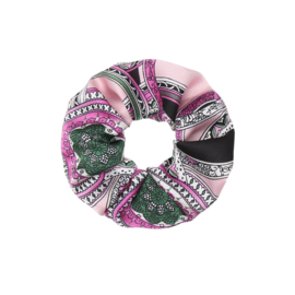 Scrunchie Roze - Groen classic print