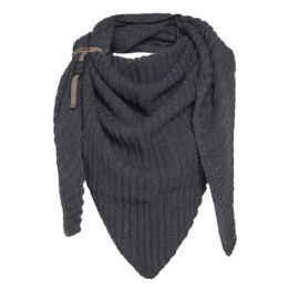 Sjaal/omslagdoek Demy van het mooie merk Knit Factory. Antraciet grijs