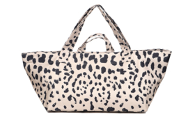 Super grote Shopper / Strandtas / Weekendtas. Zand - zwart dierenprint