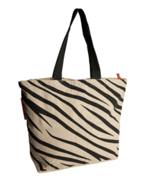 No More Plastic Bags Foundation. Zebra shopper. Ecru - Zwart.