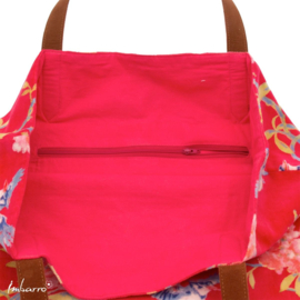 Mooie fluwelen shopper Vivienne van Imbarro. Donker Fuchsia roze